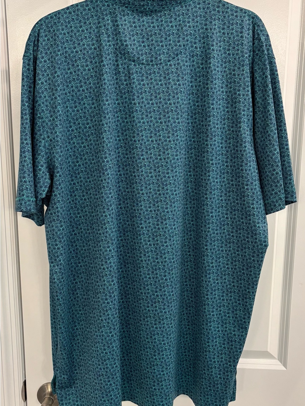 Peter Millar Teal Geometric Short-Sleeve Polo - Picture 3 of 3